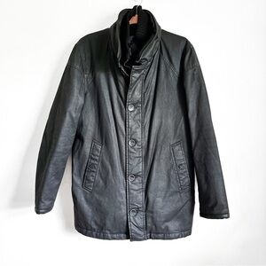 Vince Camuto Men’s Black Coated Winter Cold Weather Sweater Collar Coat Medium